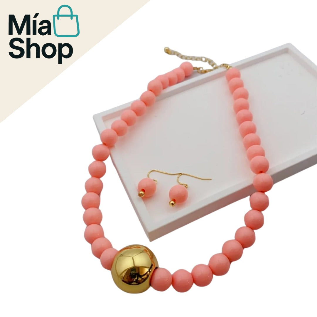 Set de Collar y Aretes Acrílicas Hecho a Mano – Perfecto para el Verano