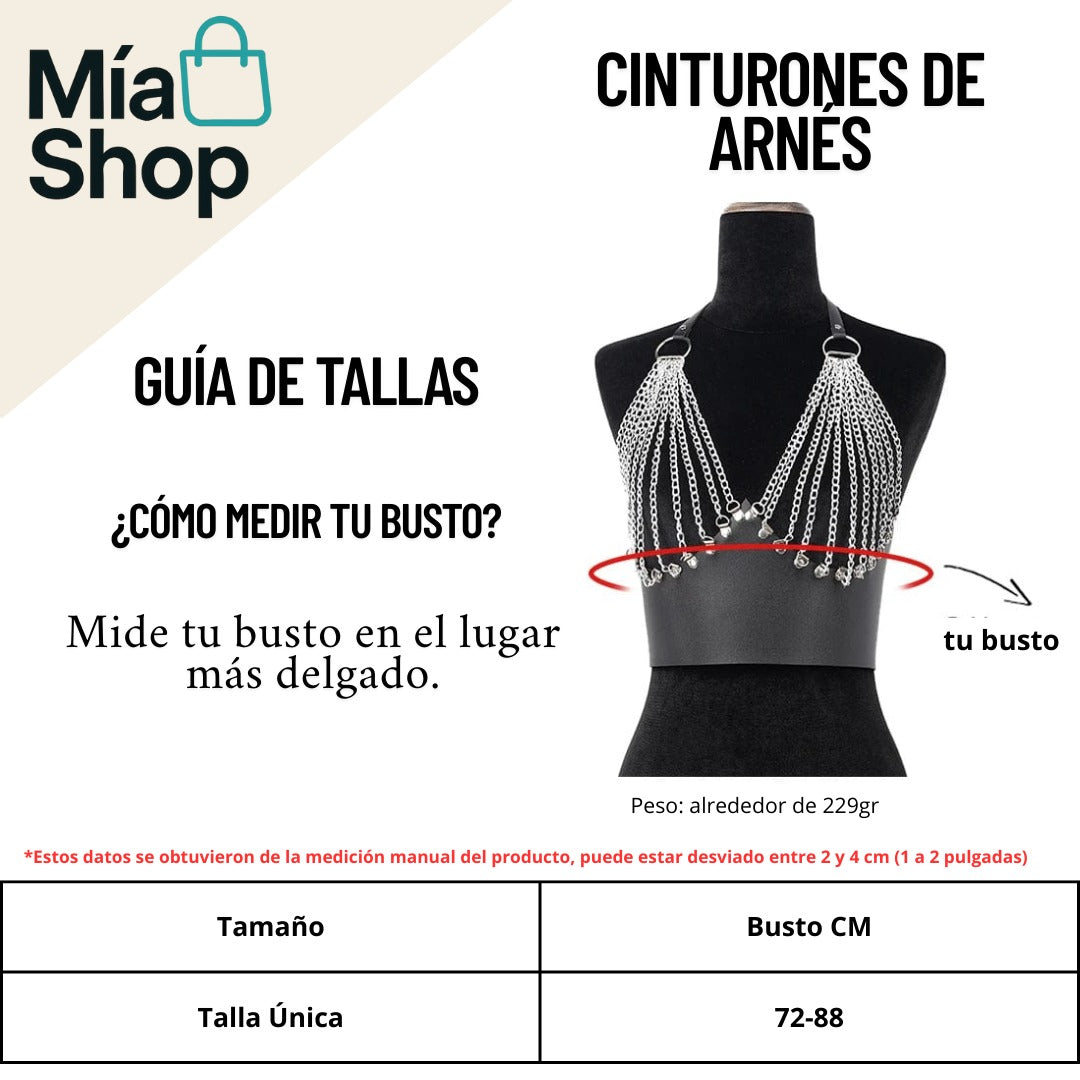 Cinturón de Moda con Cadenas y Flecos - Estilo Callejero y Gótico para Mujer