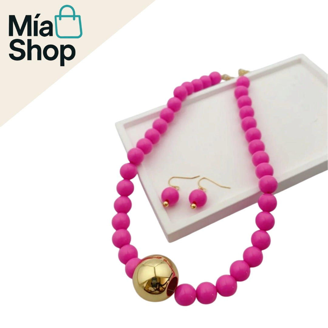 Set de Collar y Aretes Acrílicas Hecho a Mano – Perfecto para el Verano