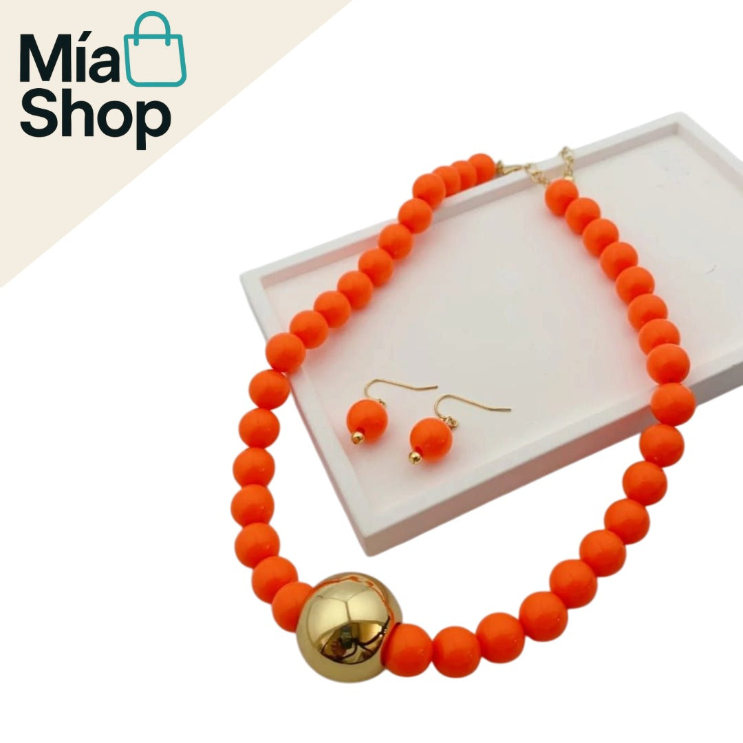 Set de Collar y Aretes Acrílicas Hecho a Mano – Perfecto para el Verano