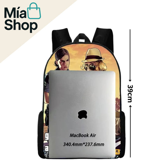 Mochila de Grand Theft Auto - Mochila Escolar para Niños y Niñas con Diseño de GTA
